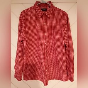 NWOT Mens Large Chaps Long Sleeve Plaid Button-Up